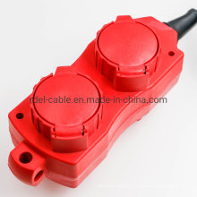 Power Strip Distributor with 10 M Heavy Rubber Hose Line H07rn-F 3G1.5 - Ideal for Outdoor Use - IP44